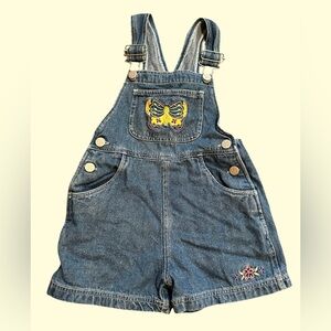 VINTAGE 90S Y2K EMBROIDERED BUTTERFLY OVERALLS